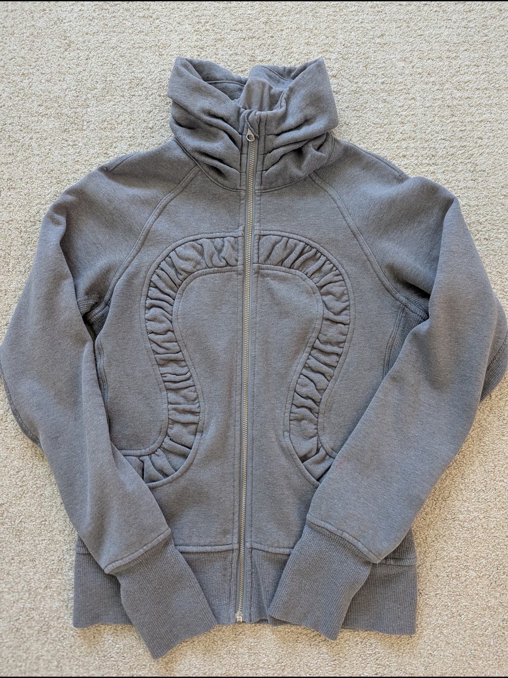 Lululemon Women's Cuddle Up Ruched Sparkle Full Zip Jacket Heathered Gray